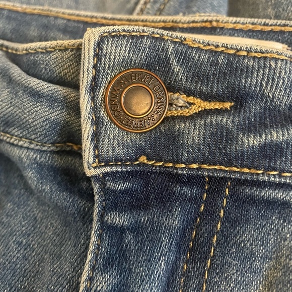 Vervet Blue Distressed Straight Leg Jeans Size 29 Stretchy Denim Medium Wash - Picture 5 of 11